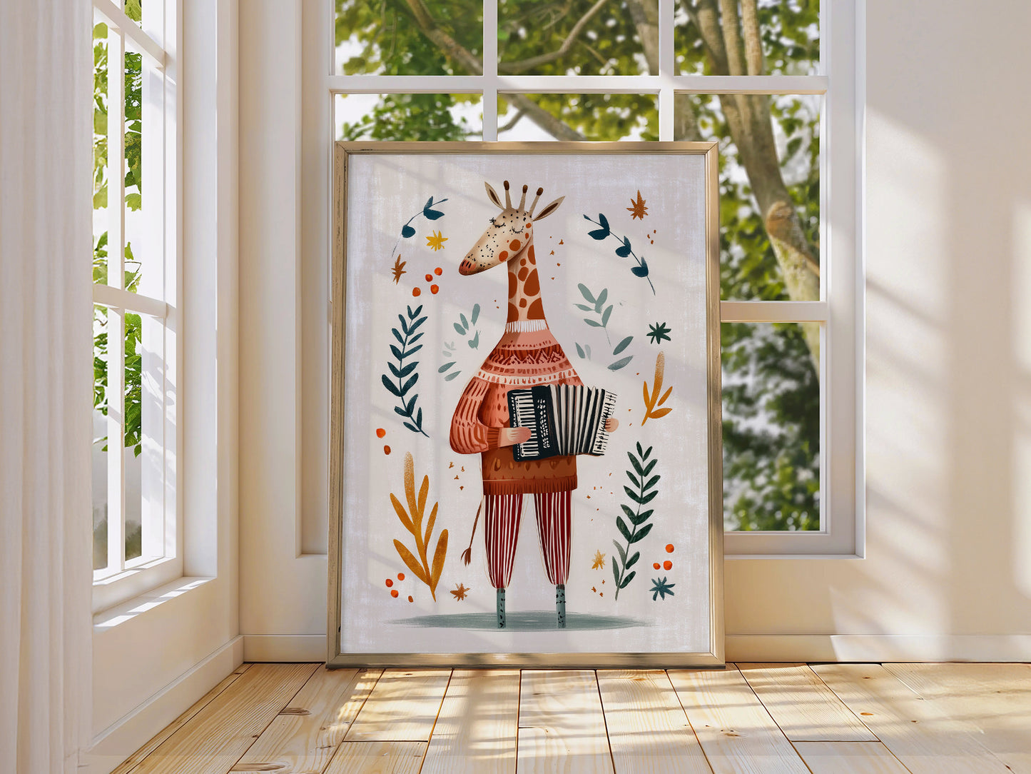 Musical giraffe art, Nursery wall decor