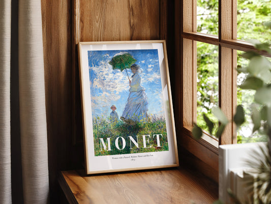 Claude Monet, Woman with a Parasol - Madame Monet and Her Son, Exhibition Poster