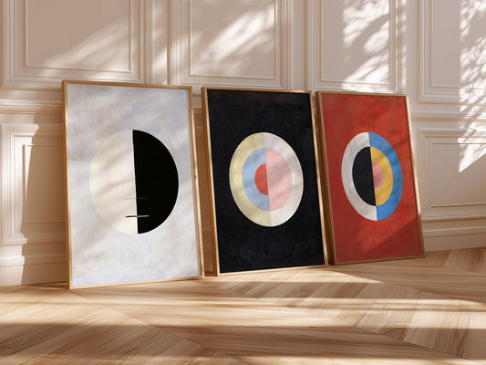 Set of 3 Posters Hilma af Klint: Buddhas Standpoint, Earthly Life, The Swan No. 17
