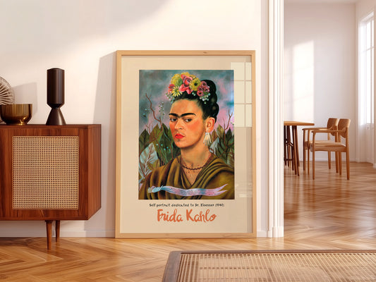 Frida Kahlo Self Portrait Dedicated to Dr. Eloesser Art Print – Iconic Wall Art