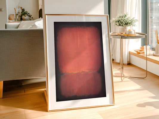 Mark Rothko Untitled Red and Black wall art print displayed in a bright modern living room
