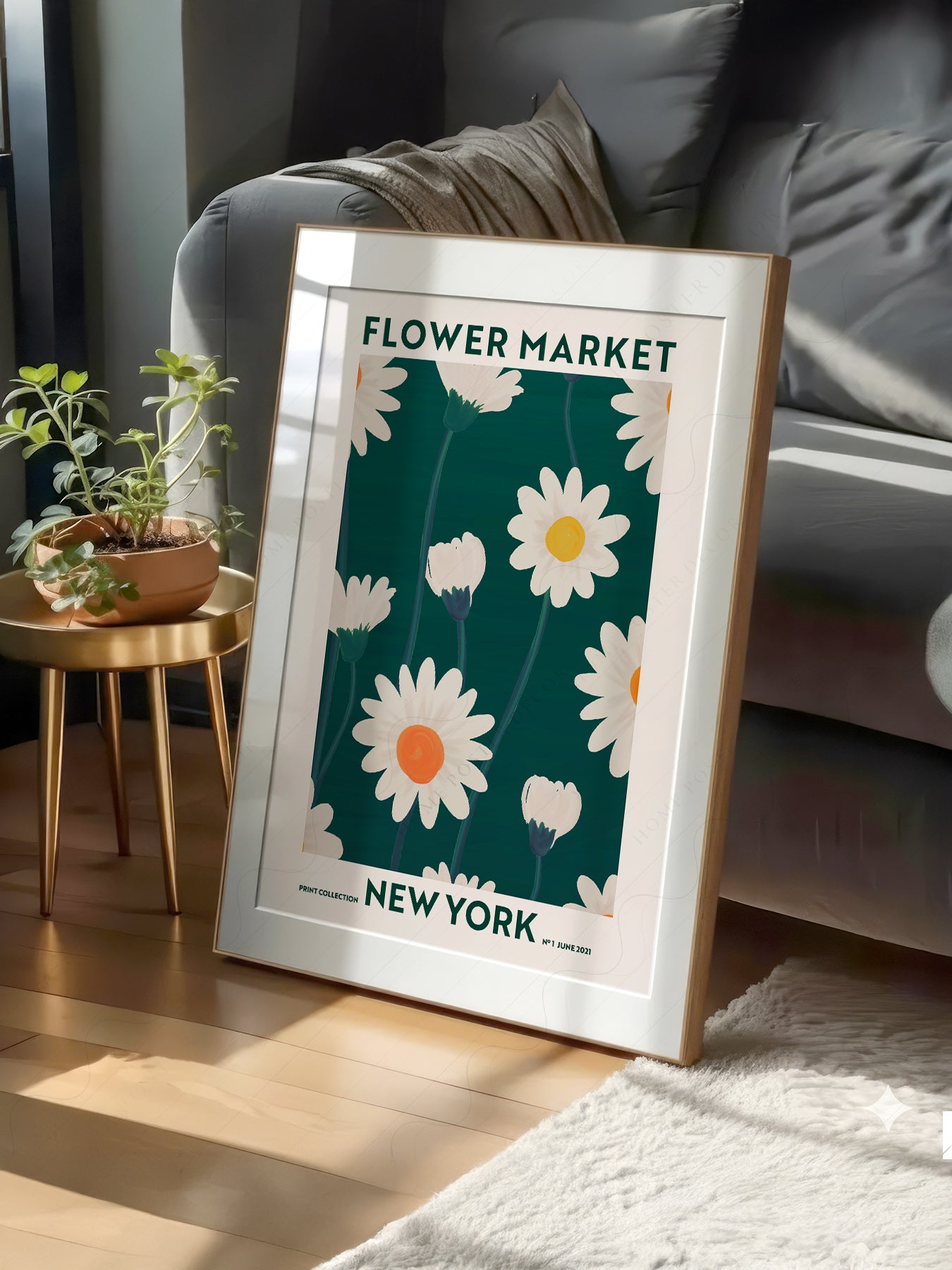 Flower Market New York print on 100% Cotton Matte Paper – texture detail