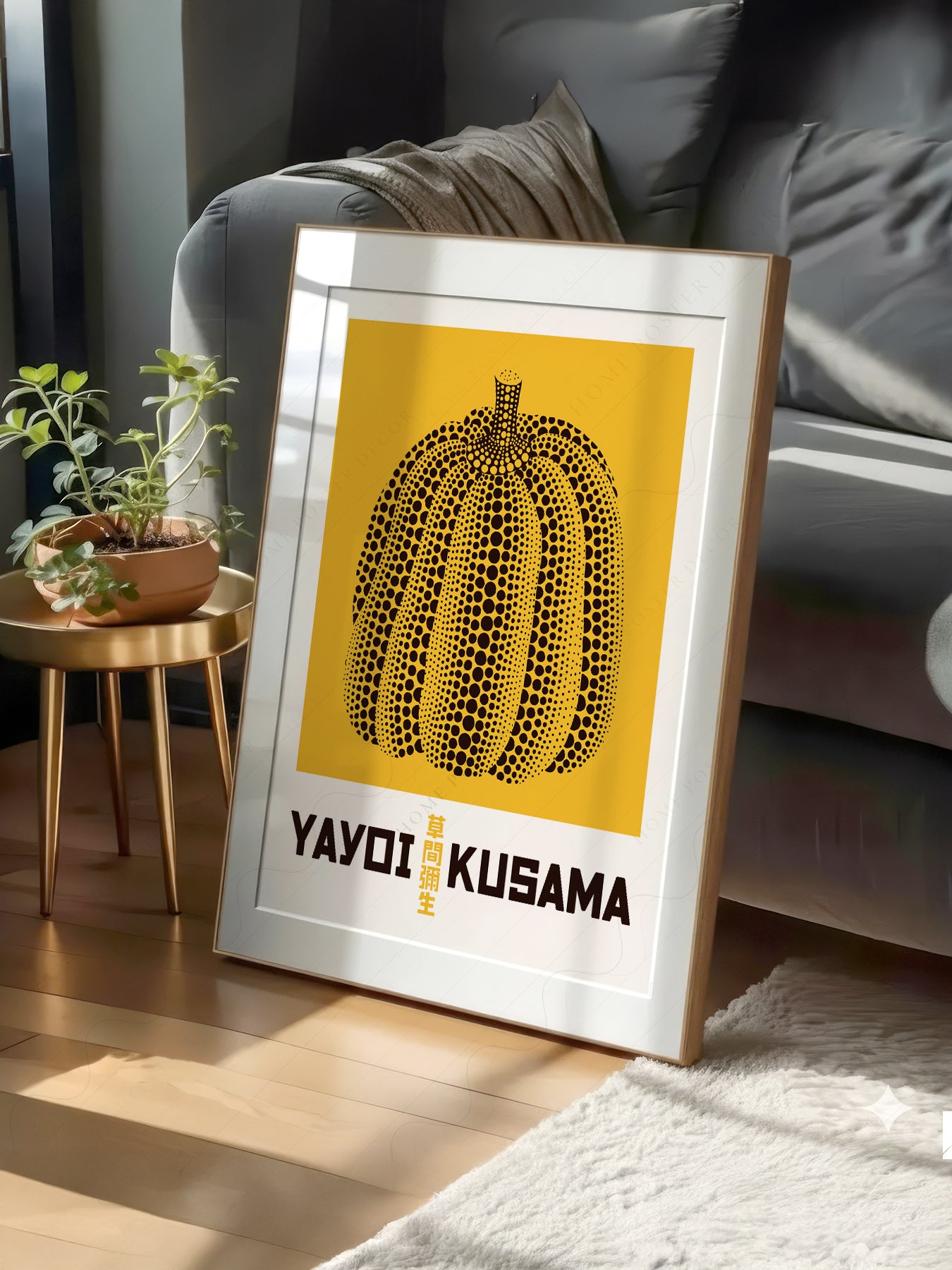 Yayoi Kusama Yellow Pumpkin print on 100% Cotton Matte Paper – texture detail
