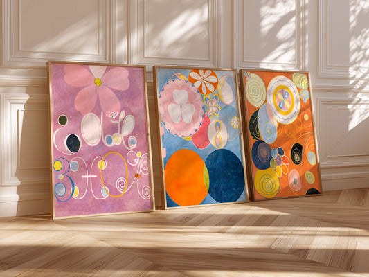Hilma af Klint The Ten Largest Print wall art print displayed in a bright modern living room