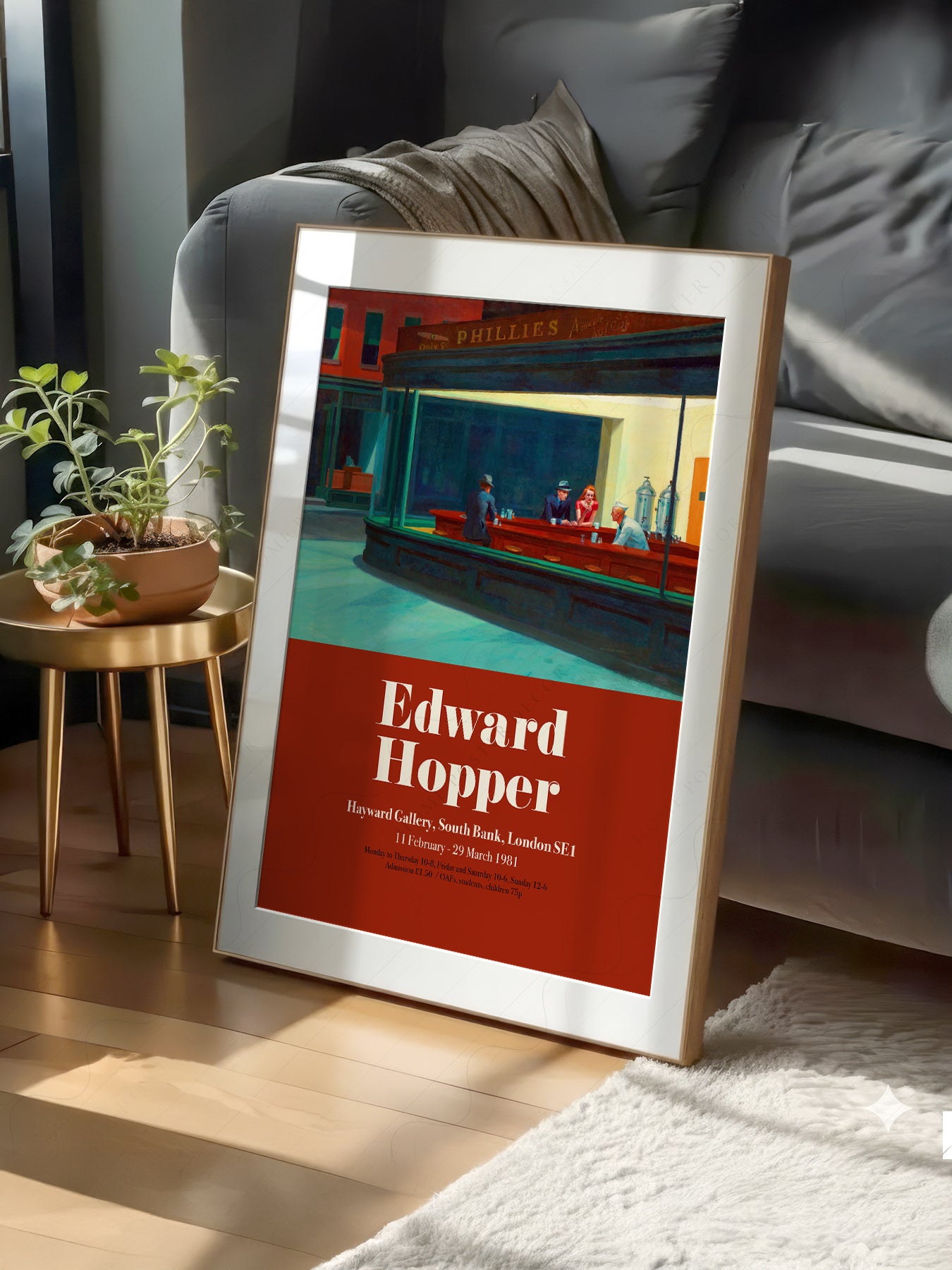 Edward Hopper Nighthawks Exhibition print on 100% Cotton Matte Paper – texture detail