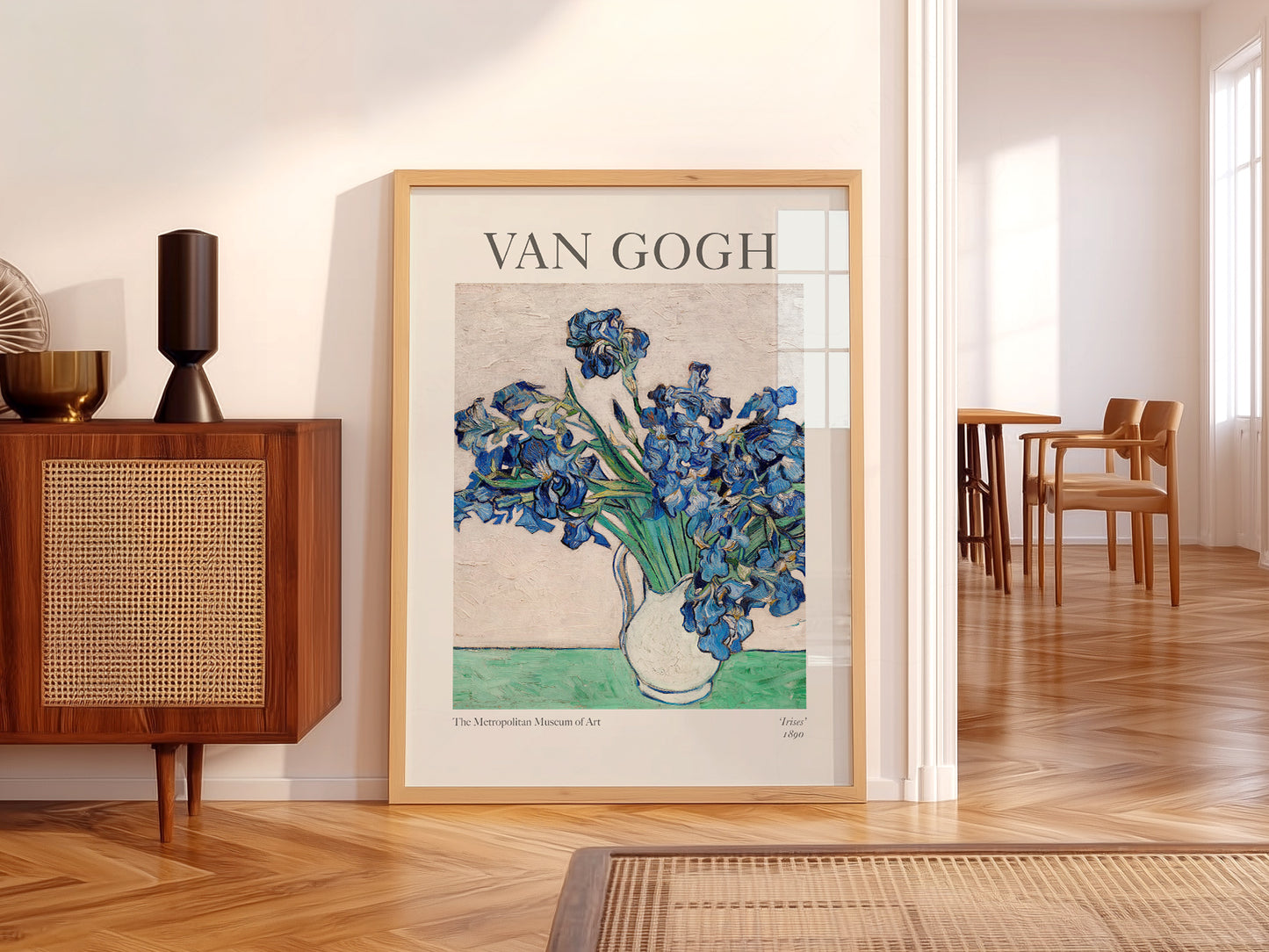 Van Gogh Poster, Irises in a White Vase
