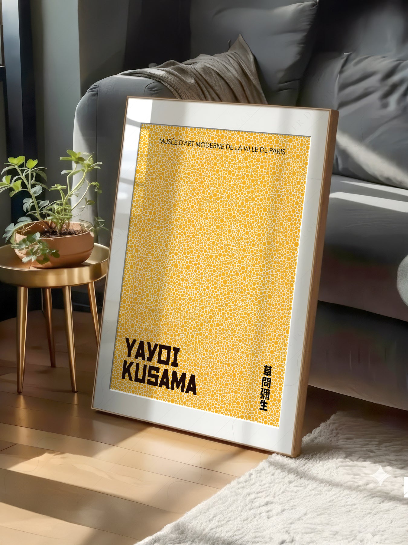 Yayoi Kusama Yellow Dots Exhibition print on 100% Cotton Matte Paper – texture detail
