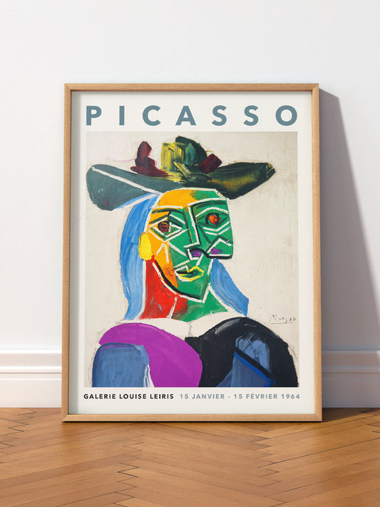 Pablo Picasso Portrait of Dora Maar wall art print displayed in a bright modern living room