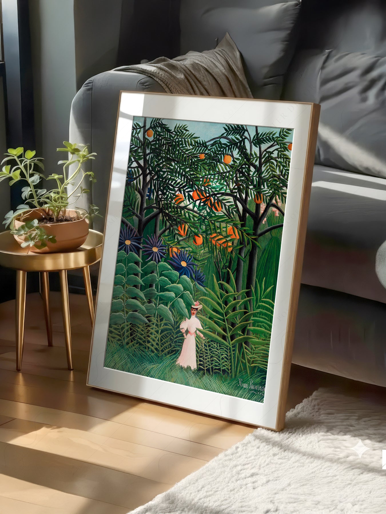 Henri Rousseau Woman Walking in an print on 100% Cotton Matte Paper – texture detail