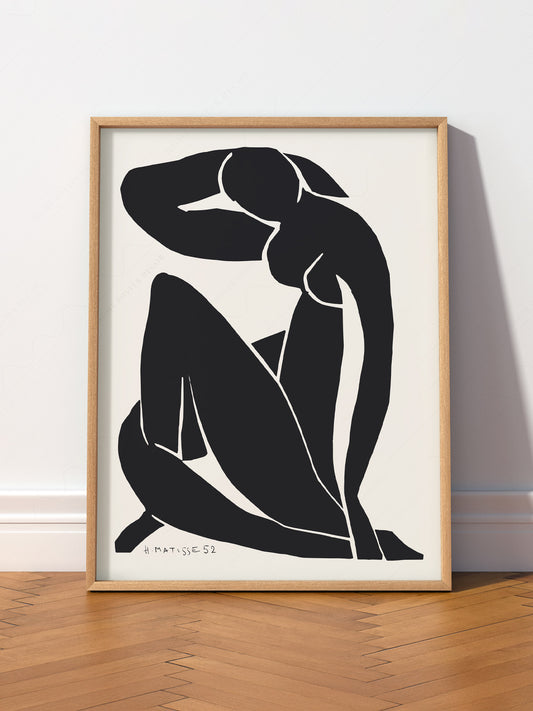 Henri Matisse Poster, Figure in black and white, Minimalist Wall Art