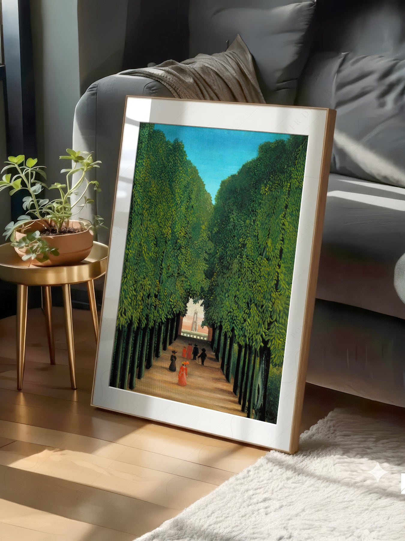 Henri Rousseau The Avenue in the Park print on 100% Cotton Matte Paper – texture detail