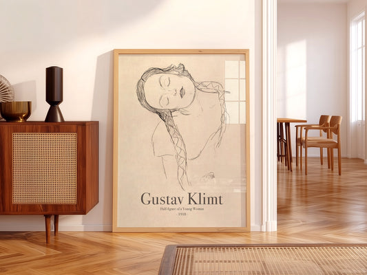 Gustav Klimt Print, Half-figure of a Young Woman, Fine Art Print