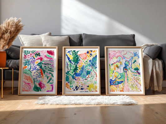 Henri Matisse Gallery Wall, Set of 3 Prints, Japanese Garden, View of Collioure, Oliviers at Collioure