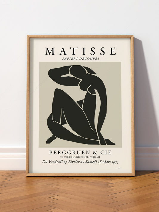 Henri Matisse Poster, Nu bleu in black and beige color