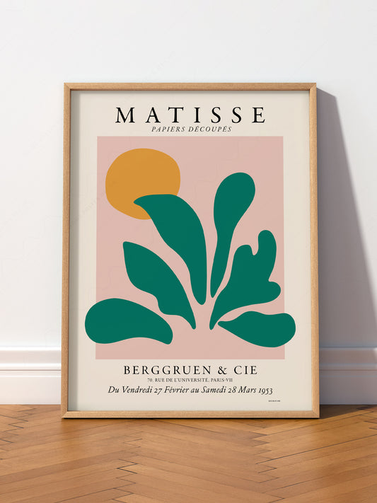 Henri Matisse Papiers Découpés wall art print displayed in a bright modern living room