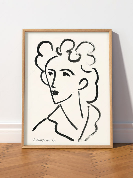 Henri Matisse Tete Marie Jose Art Print – Minimalist Line Drawing Poster