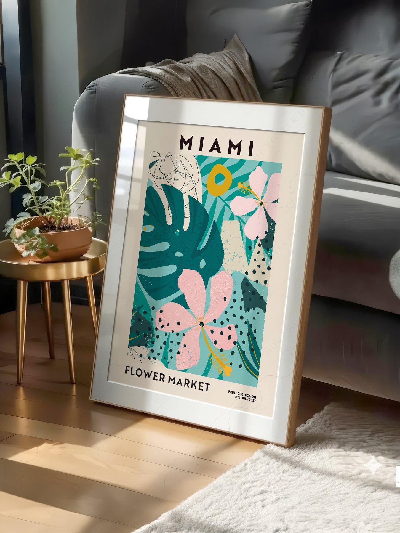Miami Flower Market print on 100% Cotton Matte Paper – texture detail