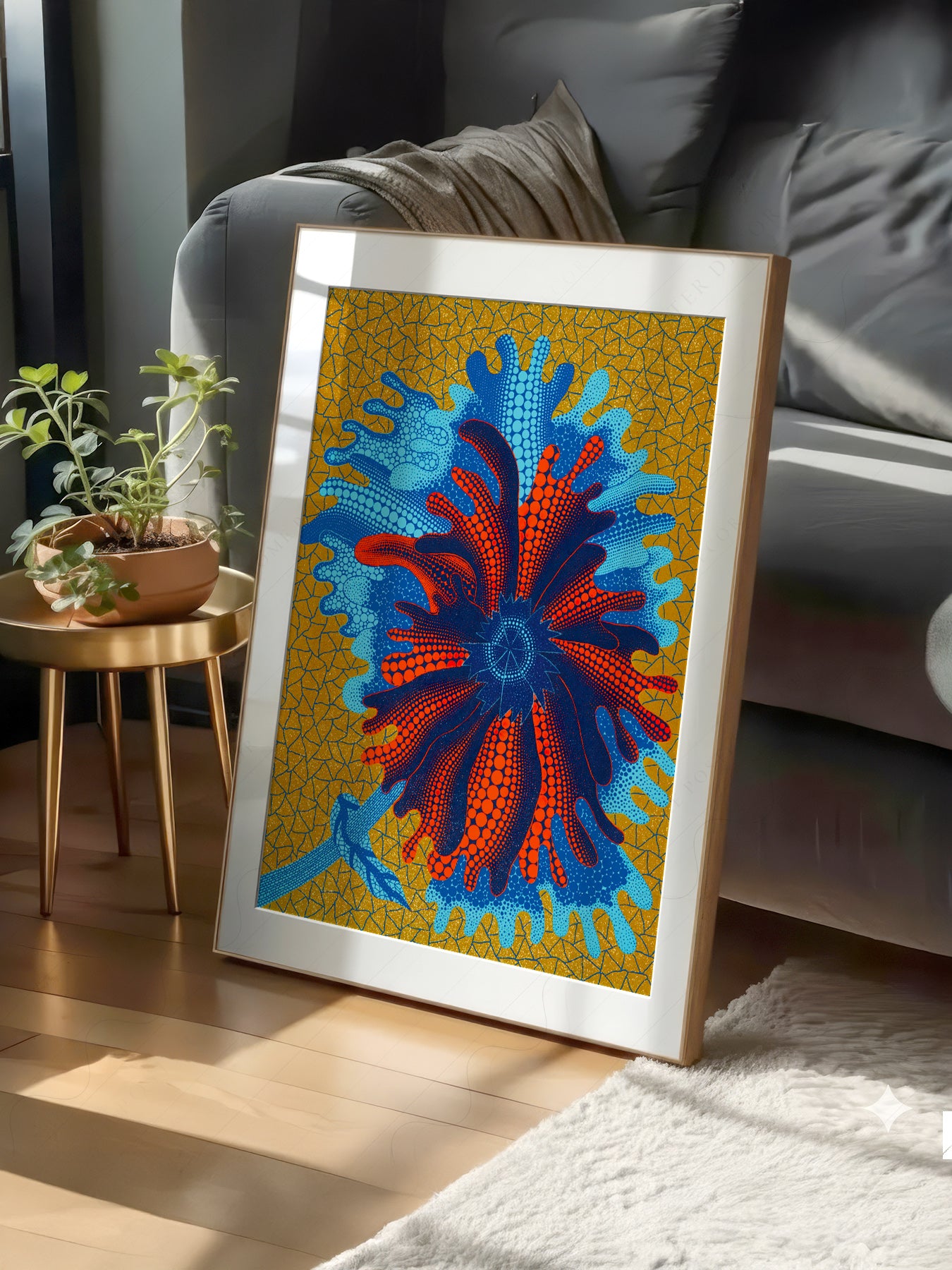 Yayoi Kusama Flower print on 100% Cotton Matte Paper – texture detail