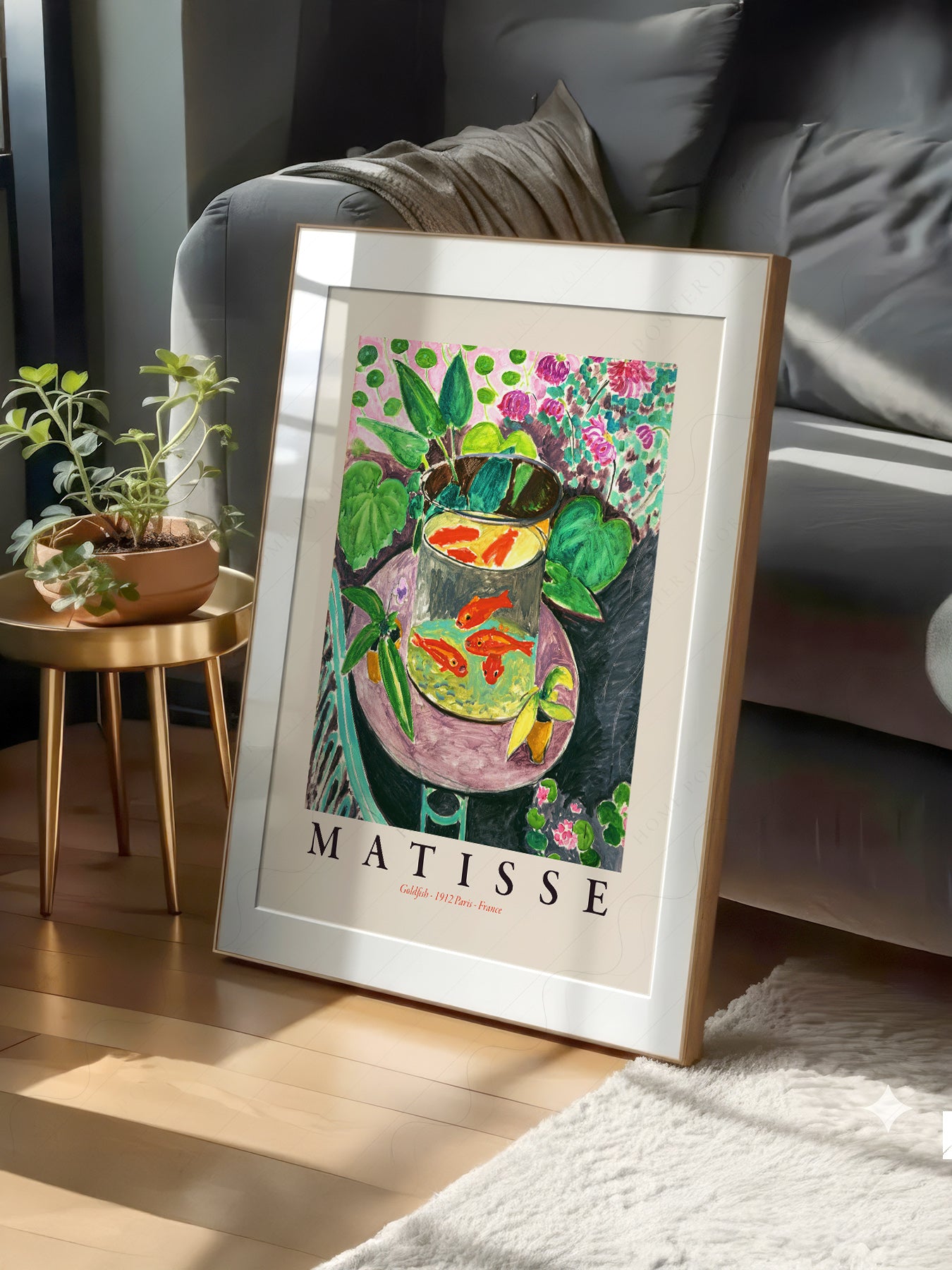 Henri Matisse Goldfish print on 100% Cotton Matte Paper – texture detail