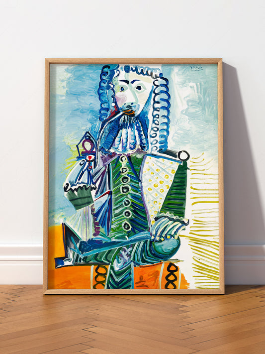 Pablo Picasso Mousquetaire à la Pipe wall art print displayed in a bright modern living room