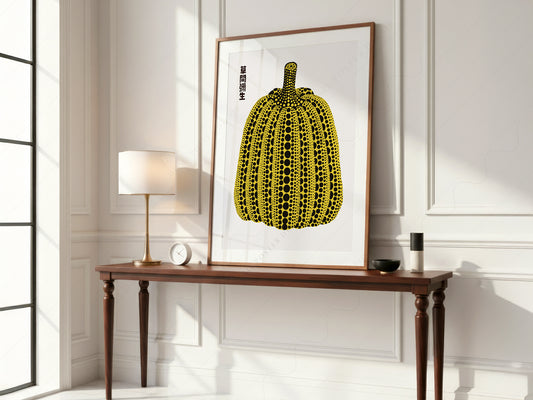 Yayoi Kusama Print, Contemporary Wall Decor, Pumpkin art