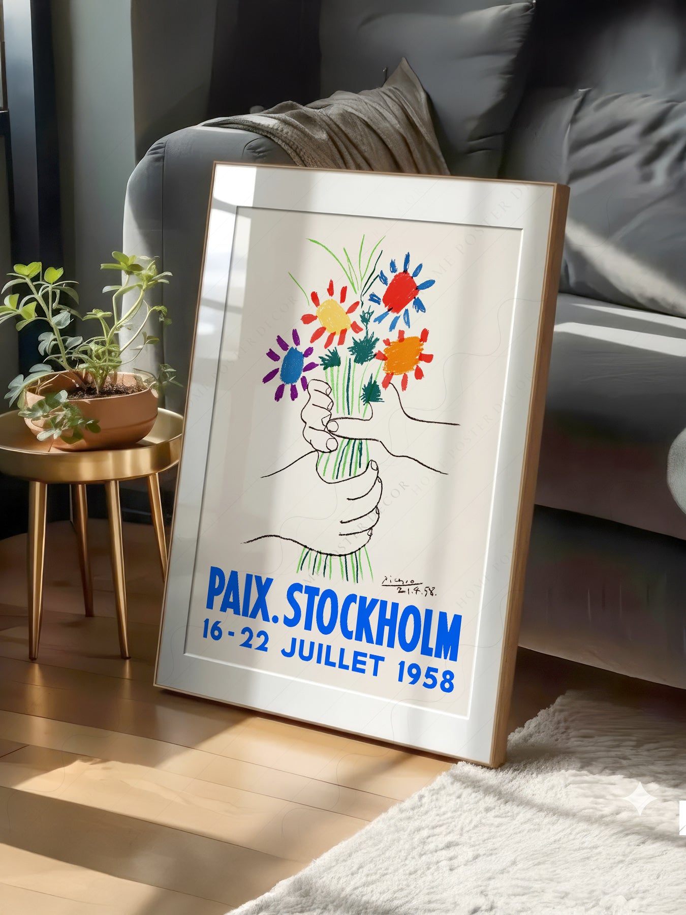 Pablo Picasso Bouquet of Peace print on 100% Cotton Matte Paper – texture detail