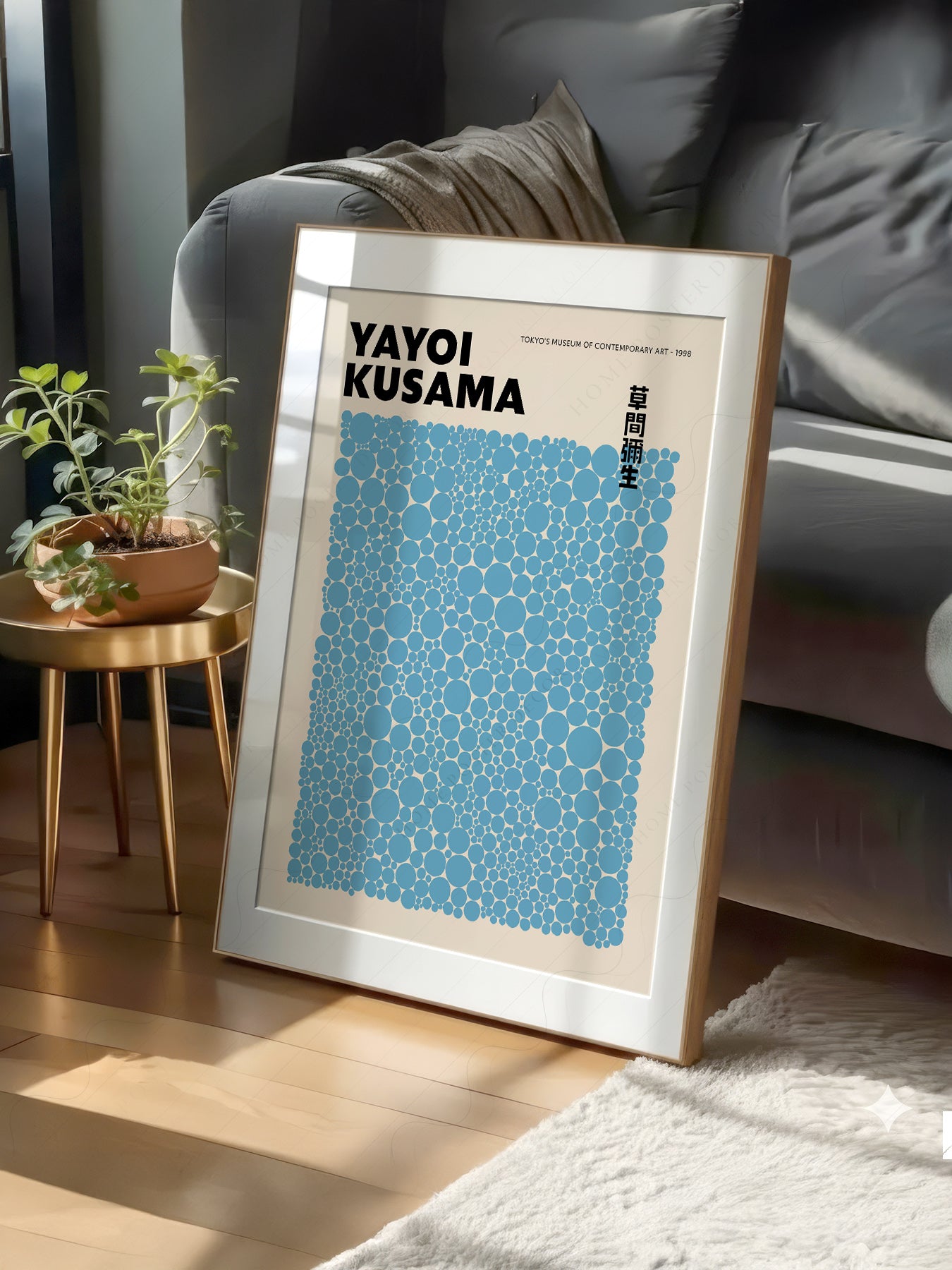 Yayoi Kusama Blue Dots Exhibition print on 100% Cotton Matte Paper – texture detail