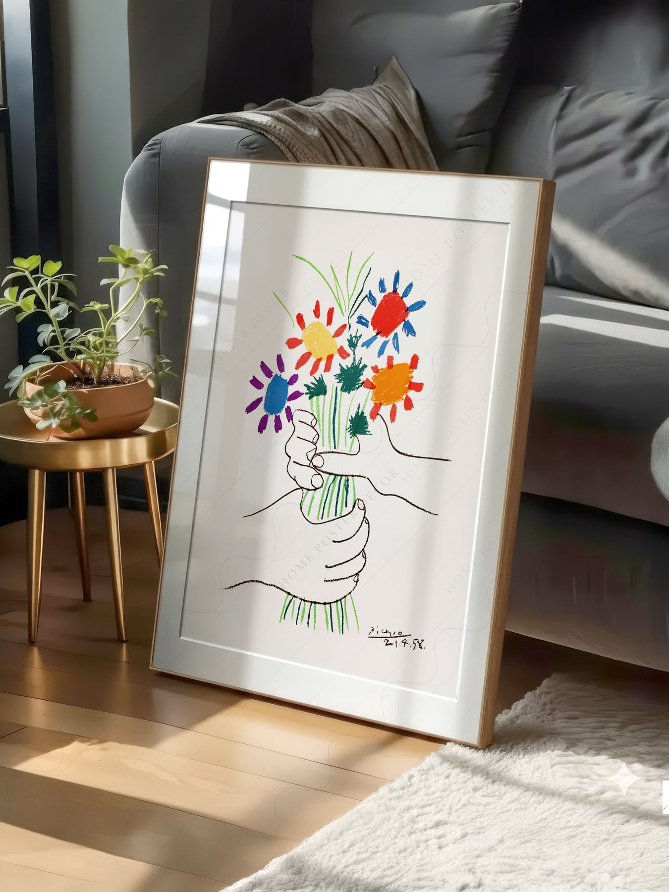 Pablo Picasso The Flowers of Peace 1958 print on 100% Cotton Matte Paper – texture detail