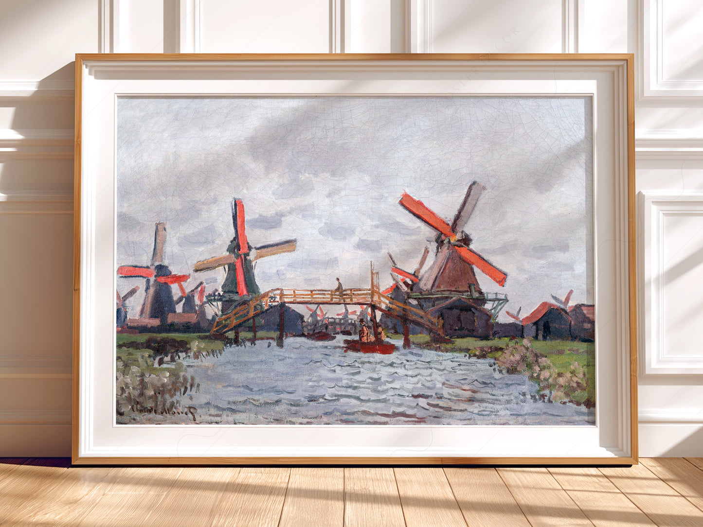 Claude Monet Poster, Windmills near Zaandam - Netherlands