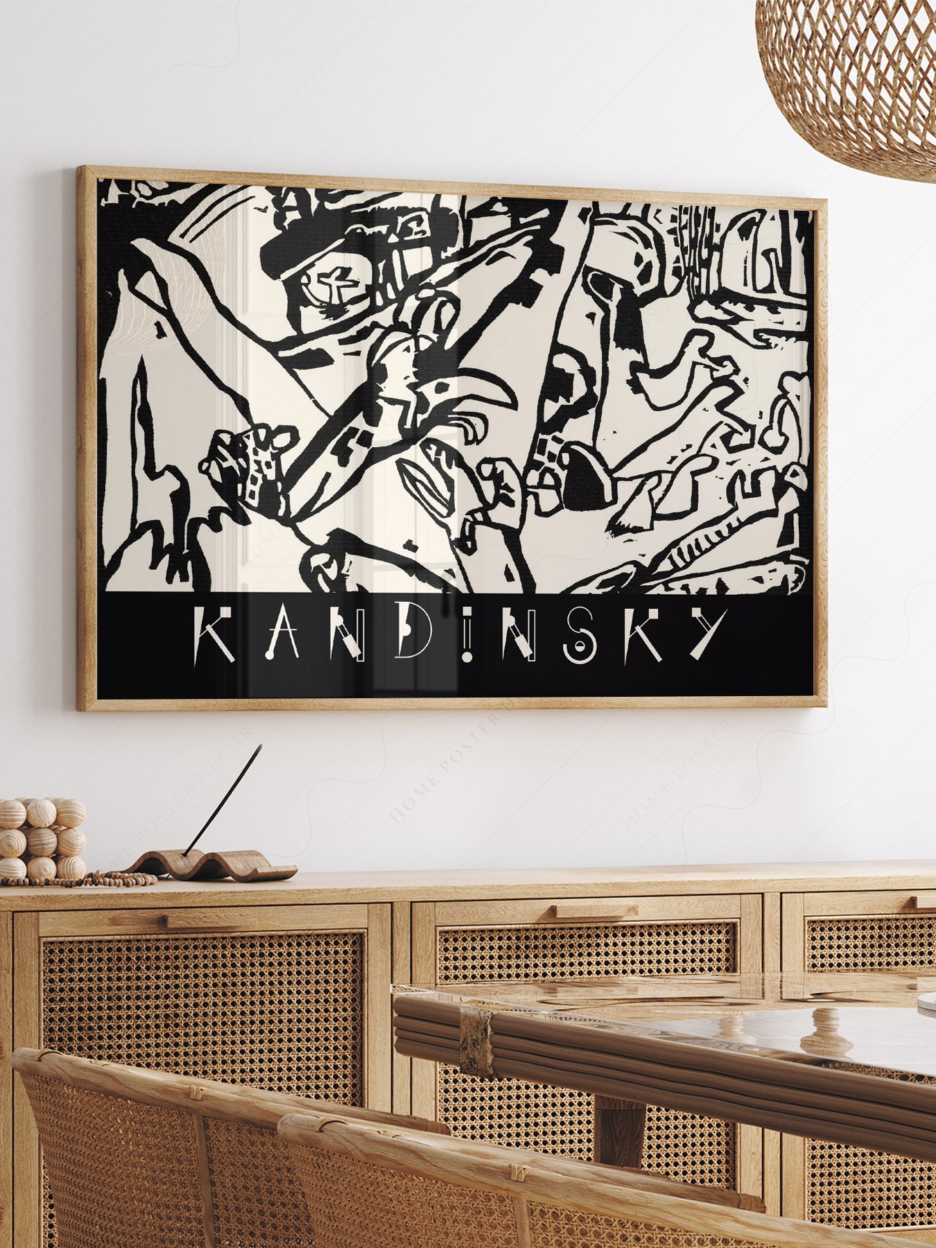 Close-up of Wassily Kandinsky Abstract Woodcut archival print on Premium Matte Paper