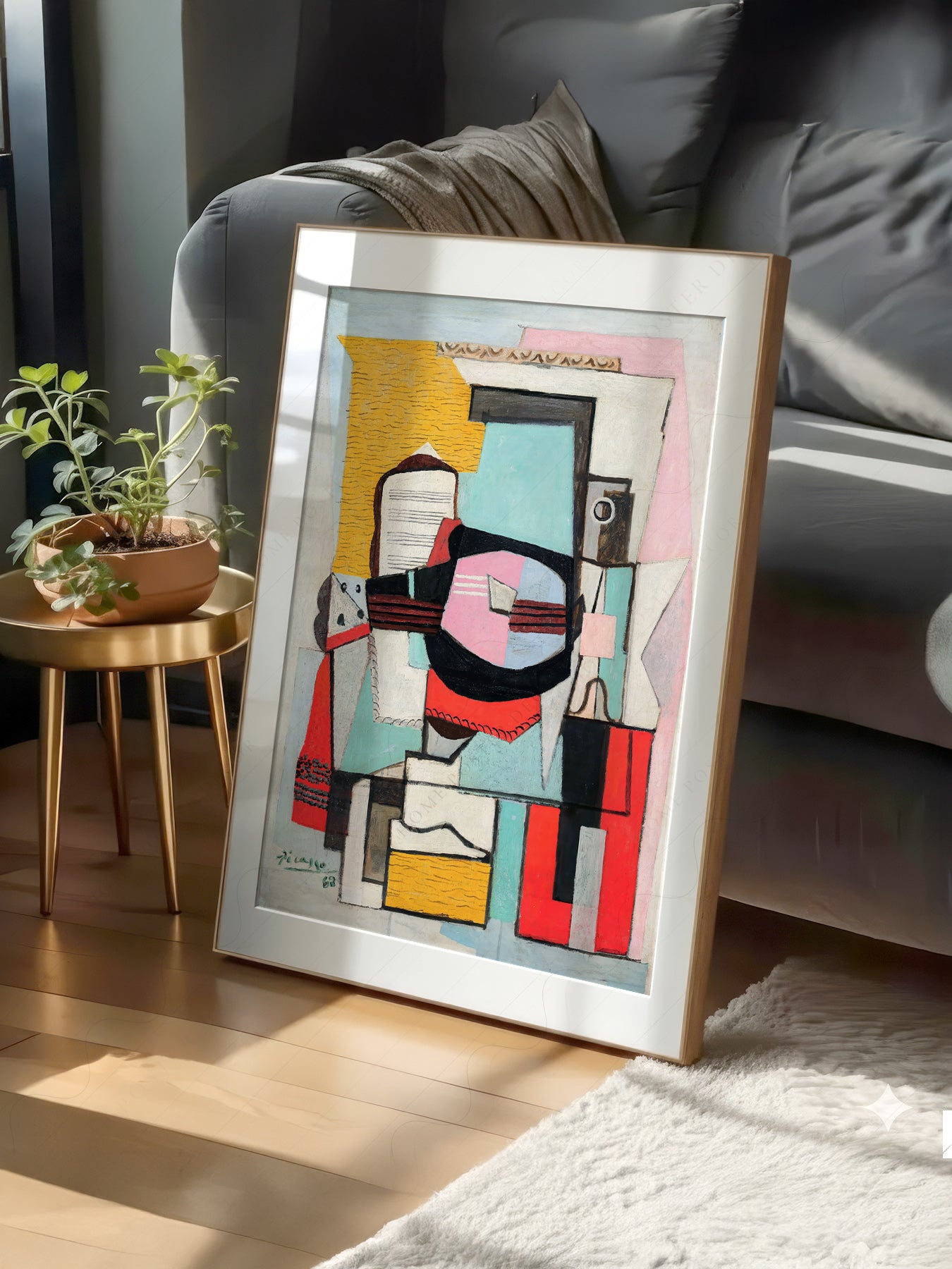 Pablo Picasso Guitar on a Table print on 100% Cotton Matte Paper – texture detail