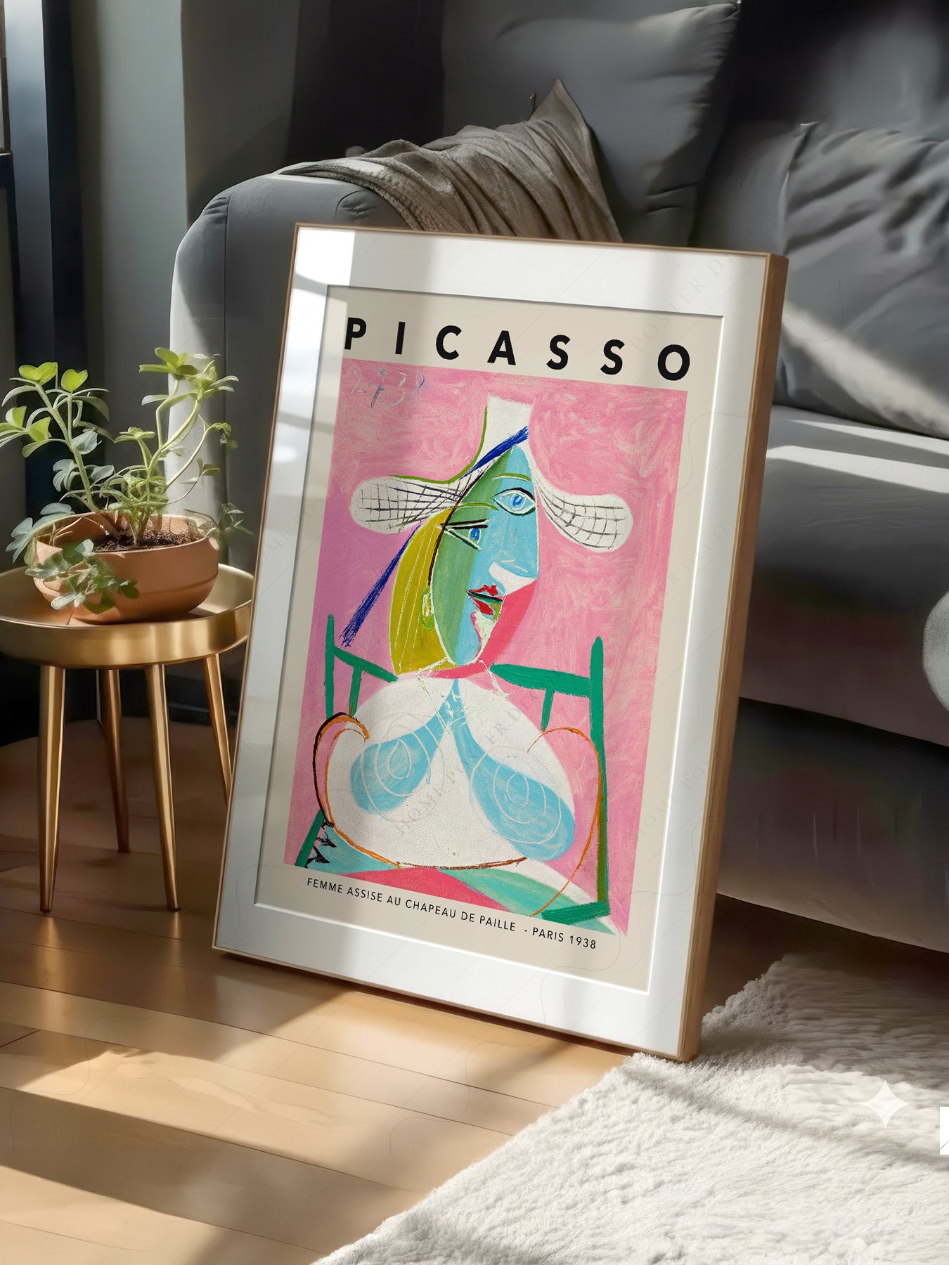 Pablo Picasso Femme Assise au Chapeau print on 100% Cotton Matte Paper – texture detail