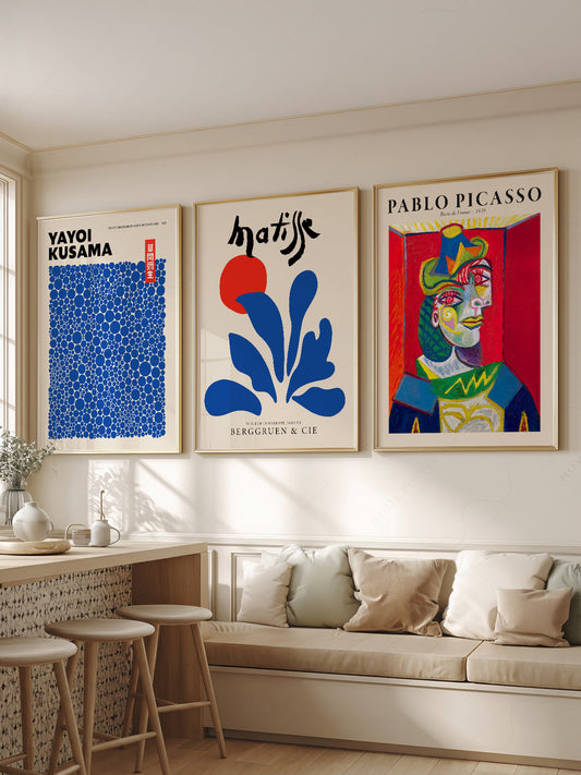 Picasso Kusama Matisse Gallery Wall Set – Modern Art – fine art print wall decor