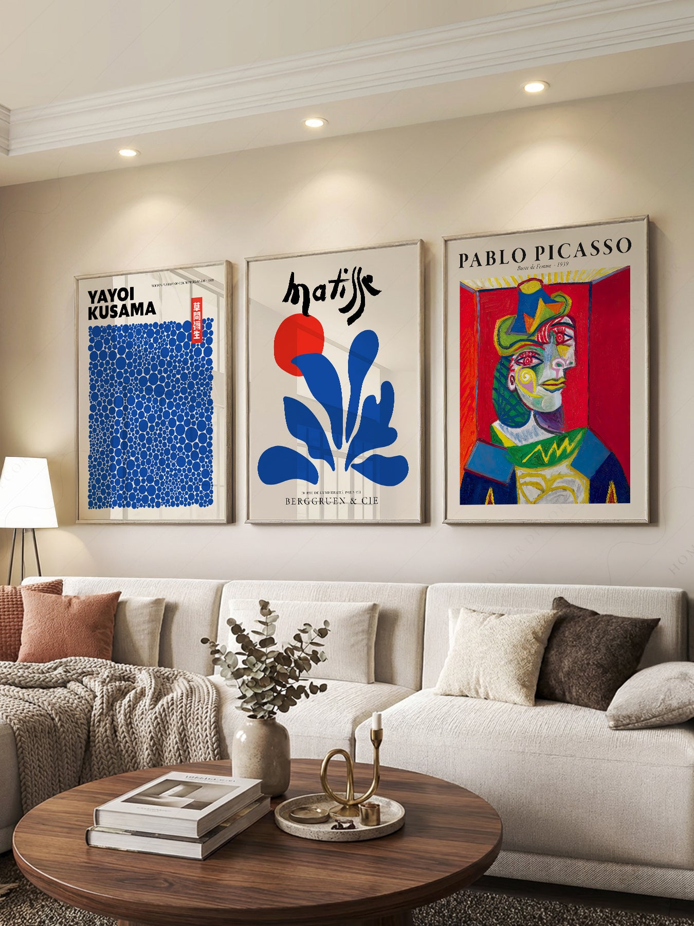 Picasso Kusama Matisse Gallery Wall Set – Modern Art – art poster for living room