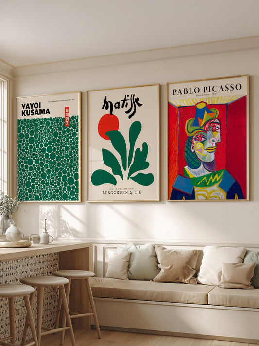 Matisse Kusama Picasso Gallery Wall Set of 3 – Modern – fine art print wall decor