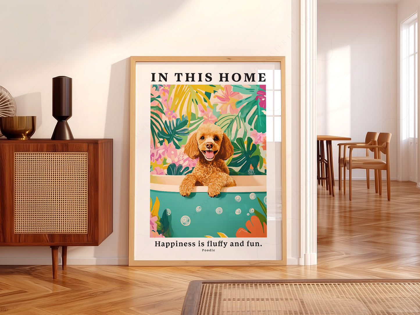 Poodle Wall as a statement piece in an eclectic gallery wall