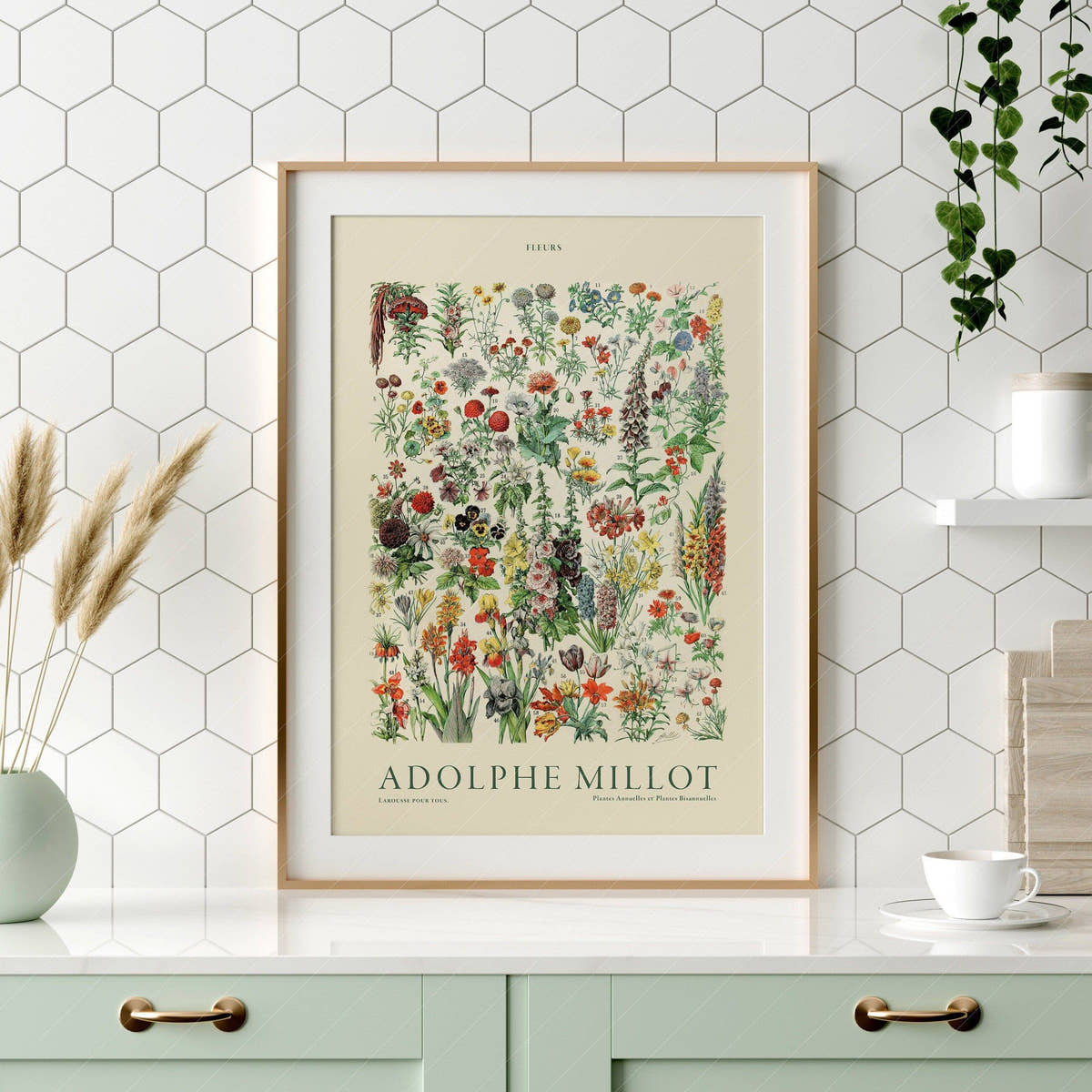 Adolphe Millot Poster, Vintage Floral Illustration Prints