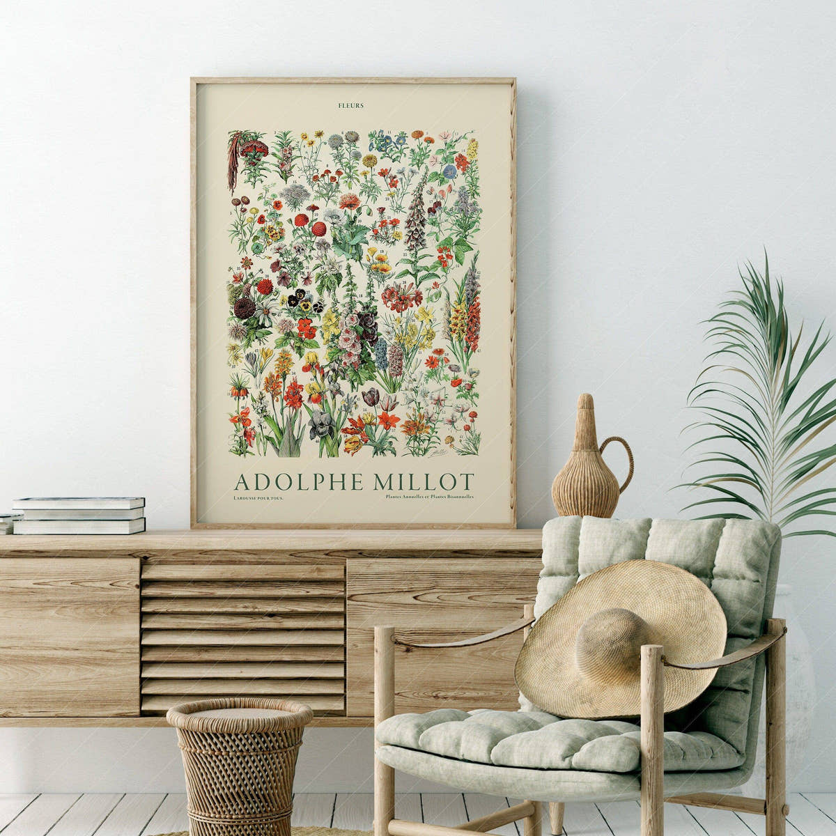 Adolphe Millot Poster, Vintage Floral Illustration Prints