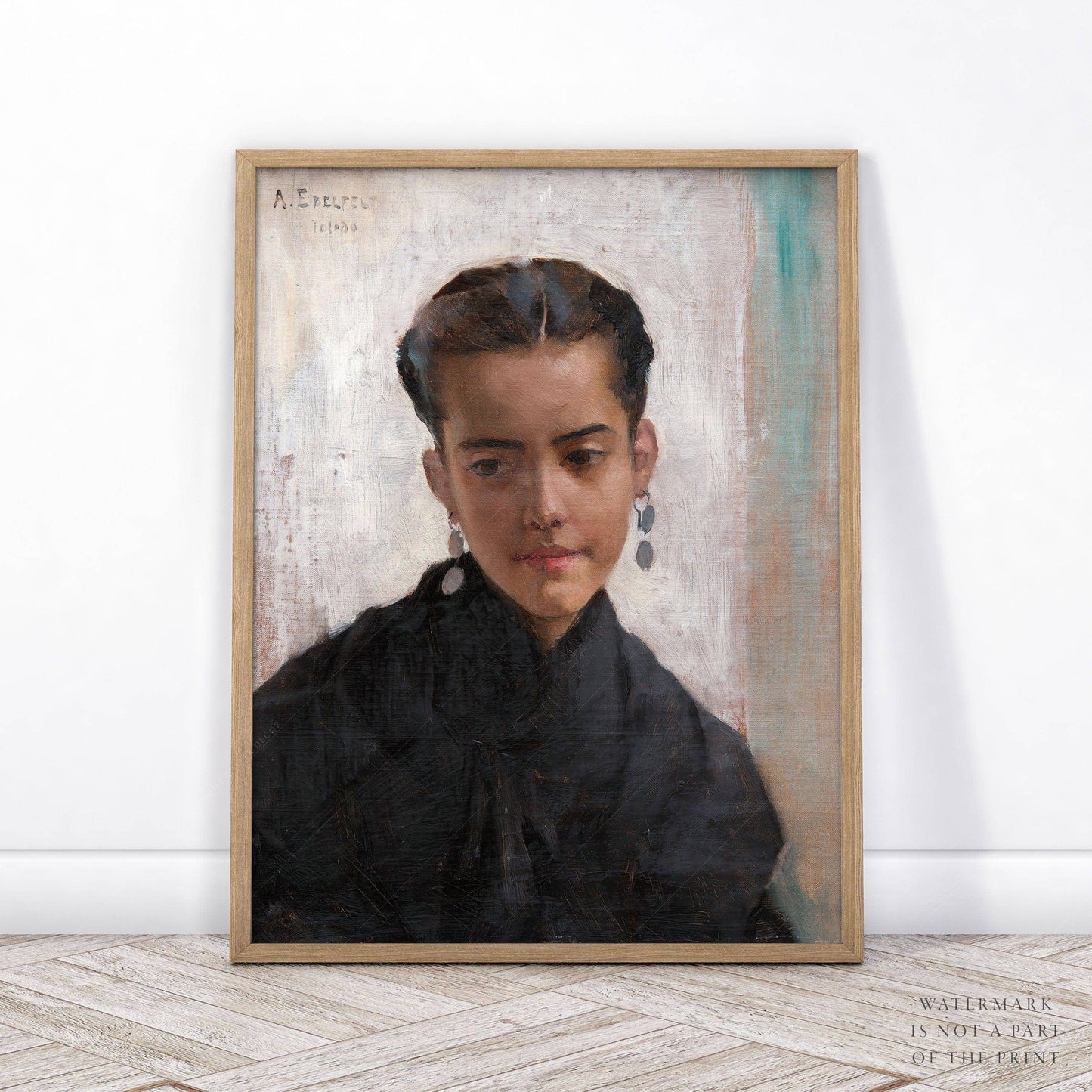 Albert Edelfelt, Girl from Toledo, Vintage Oil Portrait