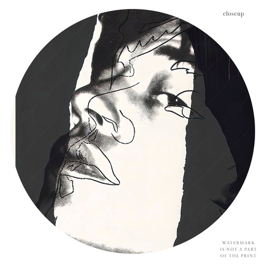 Andy Warhol Mick Jagger Portrait wall art print displayed in a bright modern living room