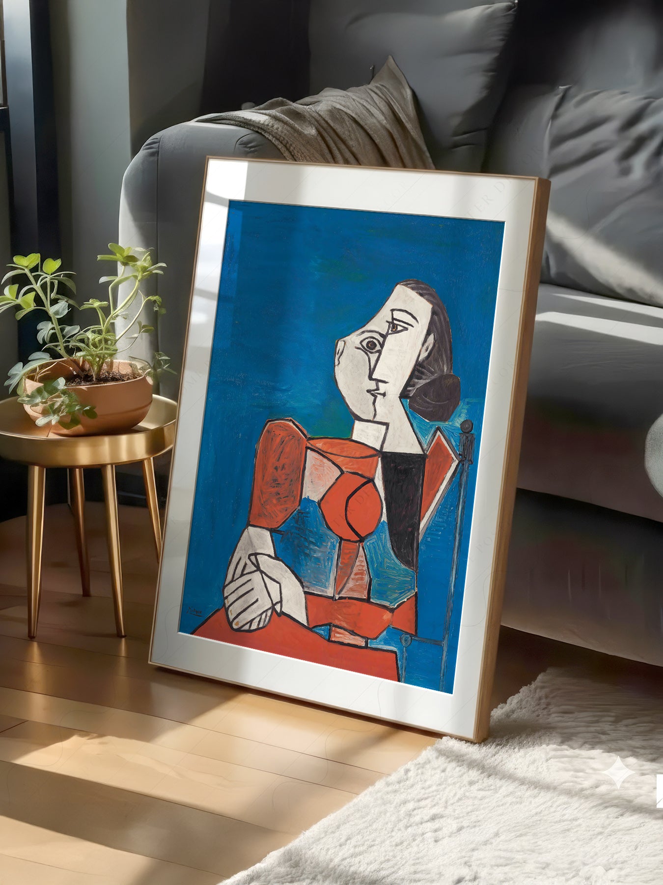 Pablo Picasso Femme Seated Woman print on 100% Cotton Matte Paper – texture detail