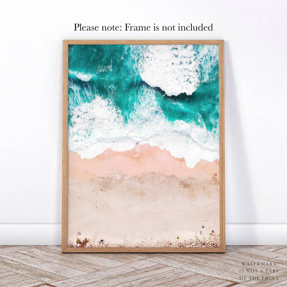 Beach Art Print, Ocean Poster, Aerial Beach Photo