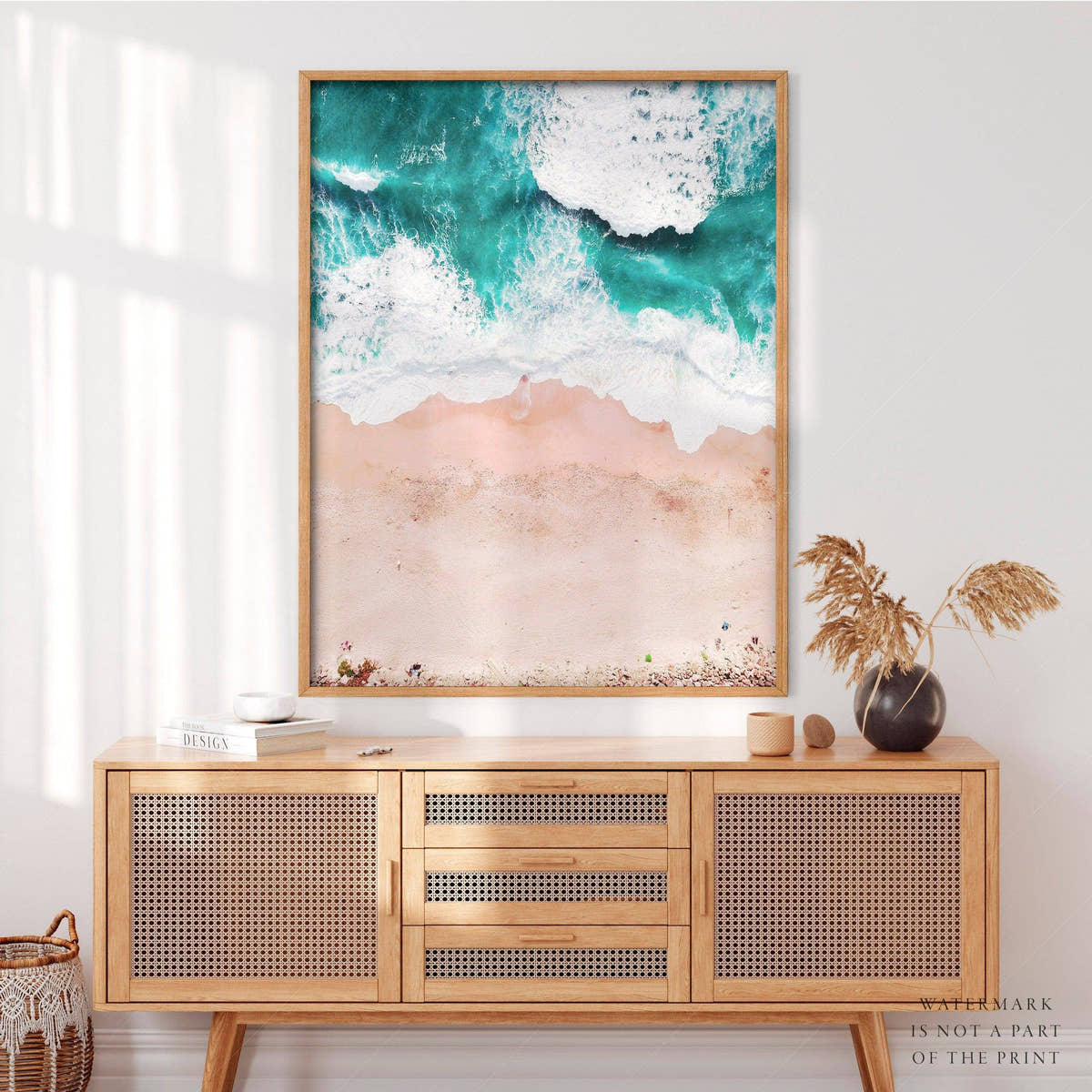 Beach Art Print, Ocean Poster, Aerial Beach Photo