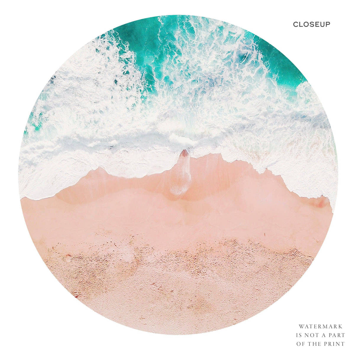 Beach Art Print, Ocean Poster, Aerial Beach Photo