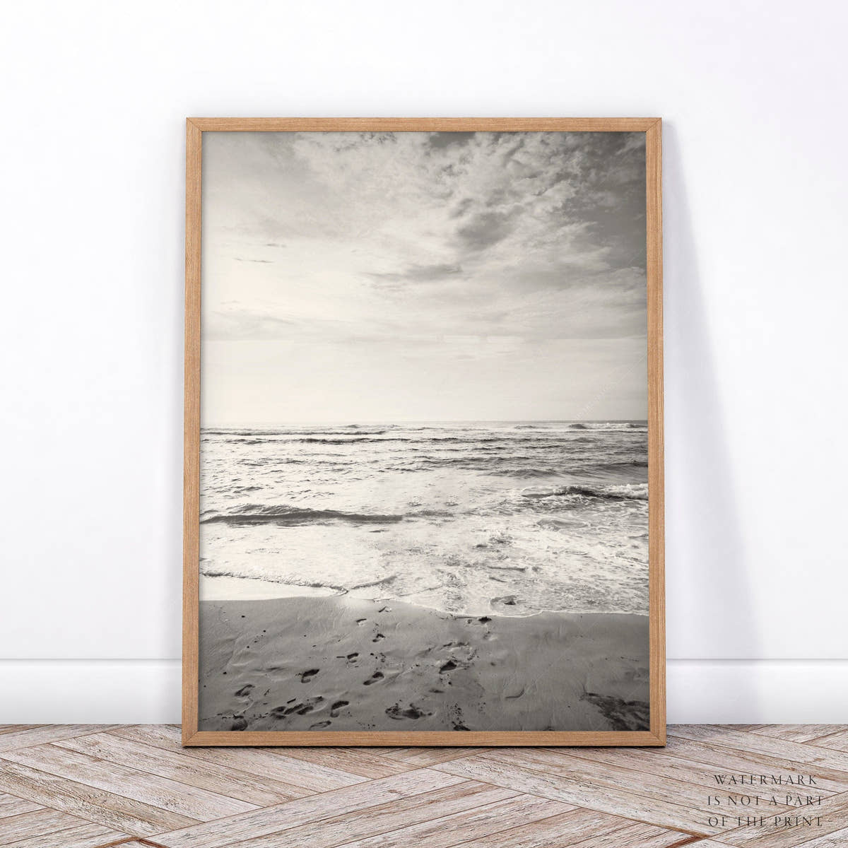 Black White Beach Photo, Palm Tree Print, Coastal Set of 2, Ocean and Sand