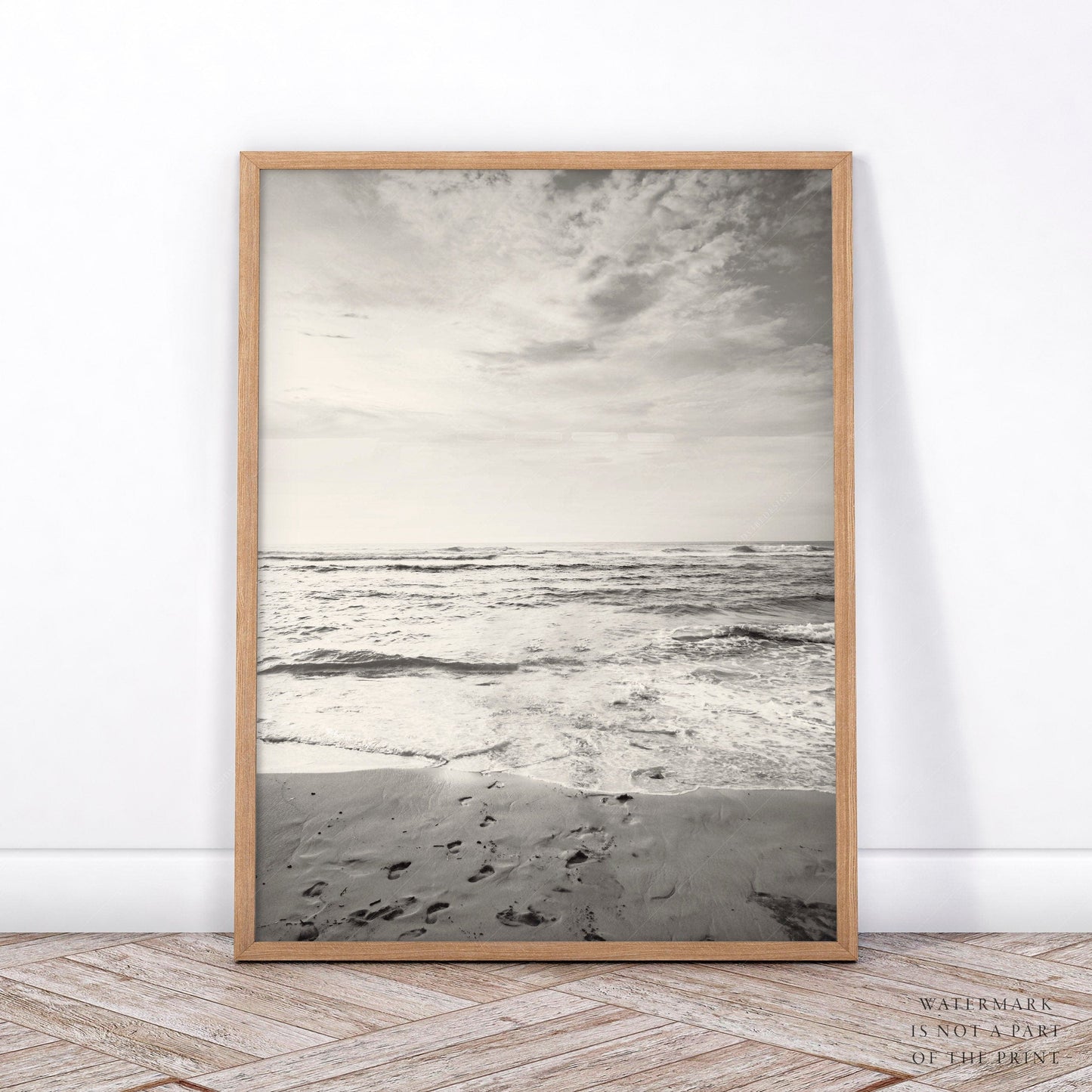 Black White Beach Photo, Palm Tree Print, Coastal Set of 2, Ocean and Sand