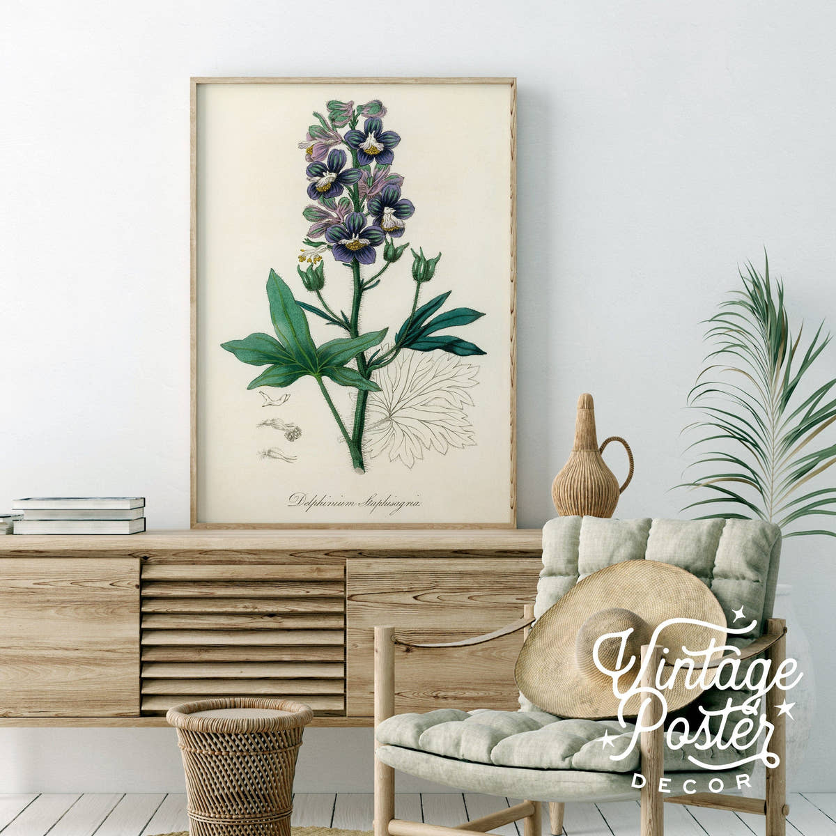 Botanical Floral Art Print, Vintage Flower Poster