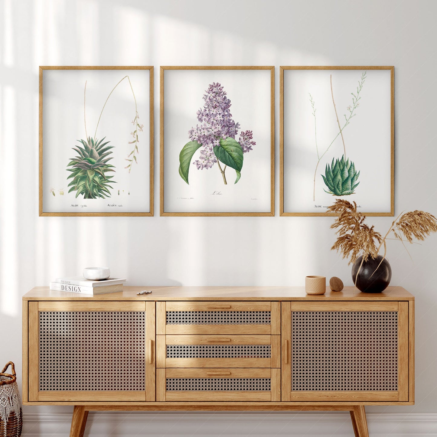 Botanical Gallery Wall Art, Set of 3 Prints, Antique Flowers Paintings 06