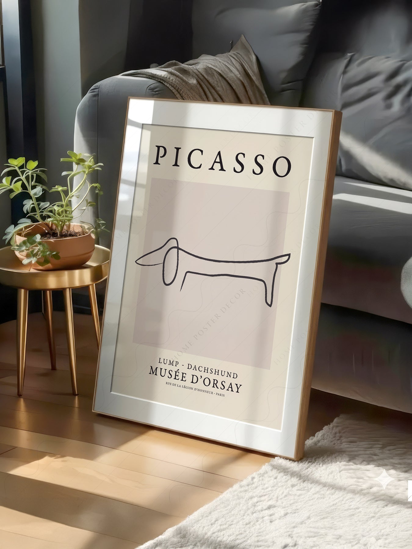 Pablo Picasso Lump Dachshund Line print on 100% Cotton Matte Paper – texture detail