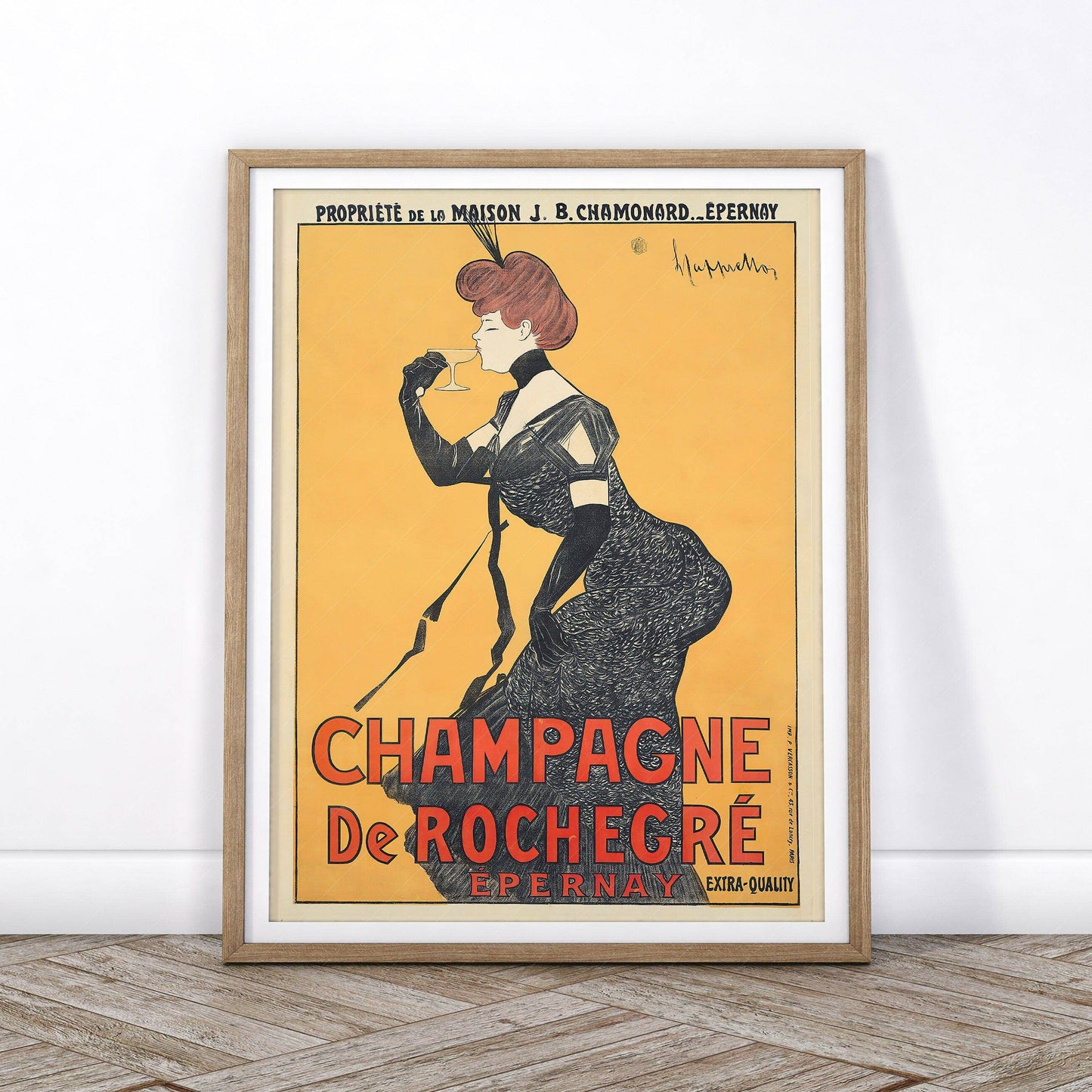 Champagne de Rochegre, Vintage Advertising, Drink Poster, Party Wall Decor
